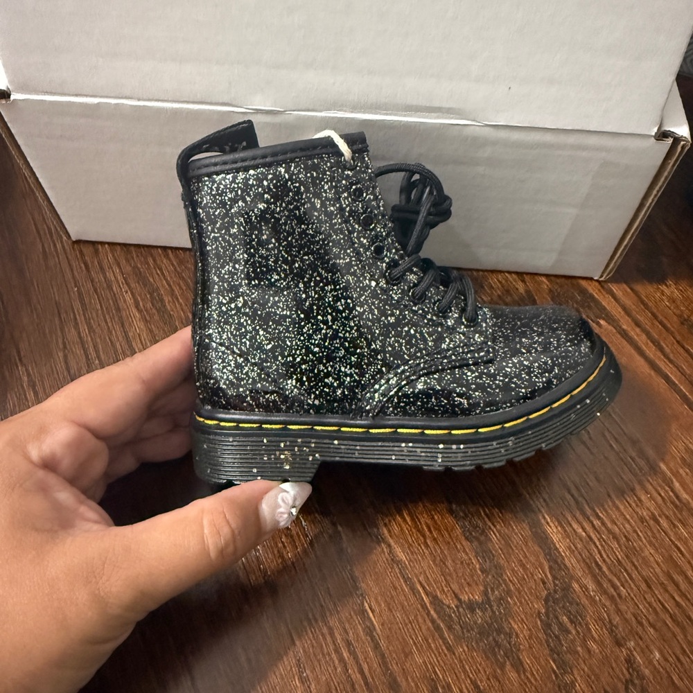 Dr. Martens Glittery Black Kids Boots
